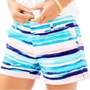 Lilly Pulitzer Aqua and Pink Striped Shorts